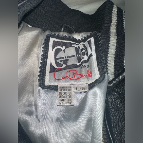 LARGE vintage raiders leather jacket